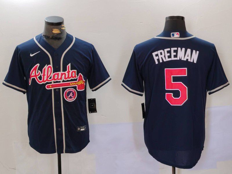 Men Atlanta Braves #5 Freeman Blue Game 2024 Nike MLB Jersey style 3